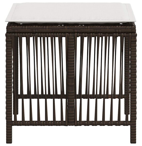 4 db barna polyrattan kerti szék párnával 41 x 41 x 36 cm