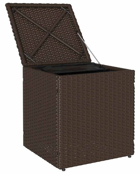 2 db barna polyrattan kerti szék párnával 40x40x43 cm