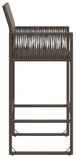 2 db barna polyrattan kerti bárszék