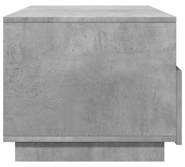 Betonszürke dohányzóasztal LED-lámpákkal 90x49x40 cm