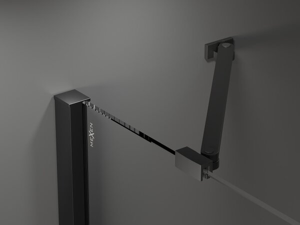 Mexen Velar Duo, nyitható tolóajtó 150x200 cm, 8mm átlátszó üveg, fekete matt, 871-150-000-02-70