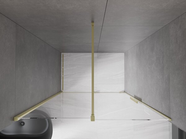 Mexen Velar, nyílásba tolóajtó 130x200 cm, 8mm átlátszó üveg, arany matt, 871-130-000-01-55