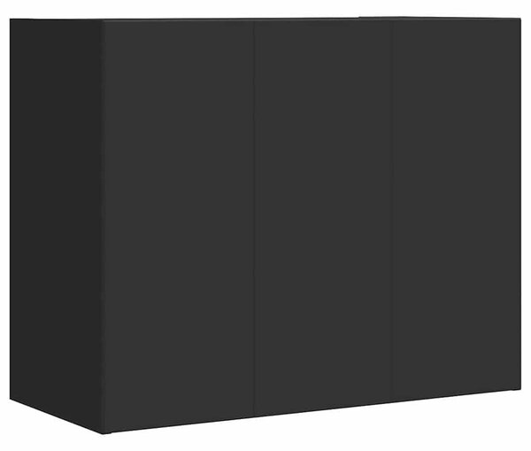Fekete szerelt fa faliszekrény 75 x 35 x 60 cm