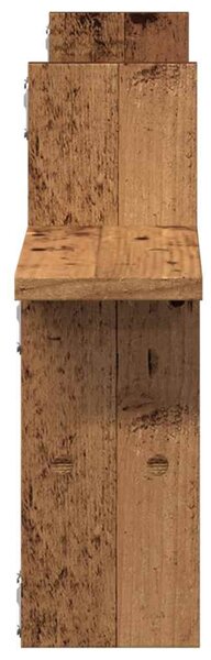 2 db antik fa színű szerelt fa fali polc 38 x 12 x 38 cm