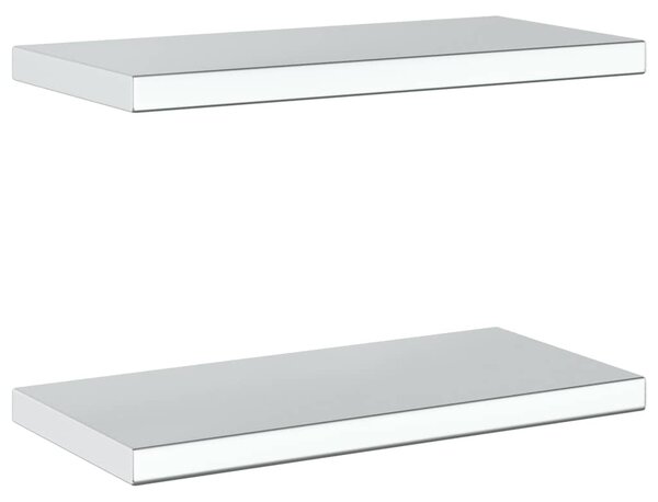 2 db ezüstszínű rozsdamentes acél fali polc 50 x 23,5 cm