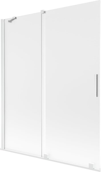 Mexen Velar 2-szárnyú tolható kádparaván 140 x 150 cm, szatén, fehér - 896-140-000-31-20