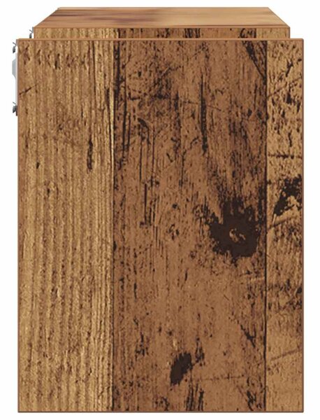 2 db antik fa színű szerelt fa fali polc 100 x 15 x 20 cm