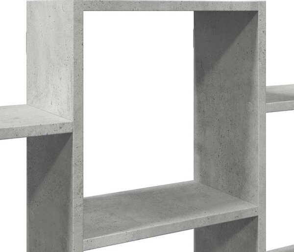 Betonszürke szerelt fa fali polc 159 x 18 x 66 cm