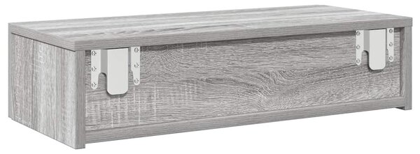Falipolc fiókokkal szürke sonoma 60x26,5x15 cm műszaki fa