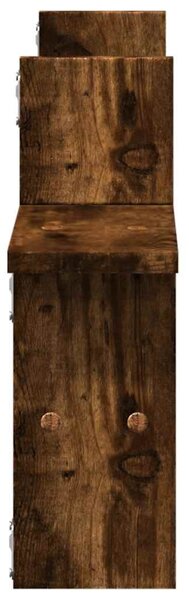 2 db füstös tölgy színű szerelt fa fali polc 38 x 12 x 38 cm