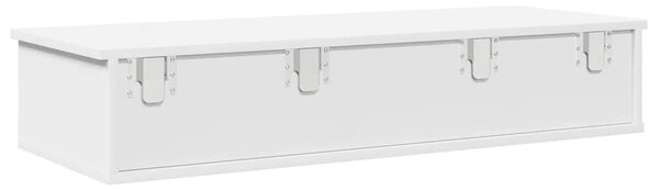 Fehér szerelt fa falipolc fiókokkal 100 x 36 x 19 cm