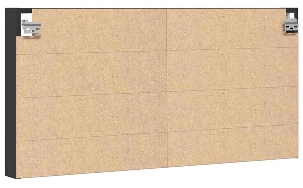 Fekete szerelt fa vitrinszekrény 100 x 8,5 x 50 cm