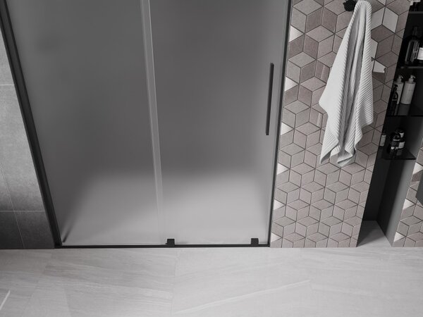 Mexen Velar, tolózuhanyajtó nyitáshoz 130 cm, 8 mm-es matt üveg, fekete matt, 871-130-000-31-70