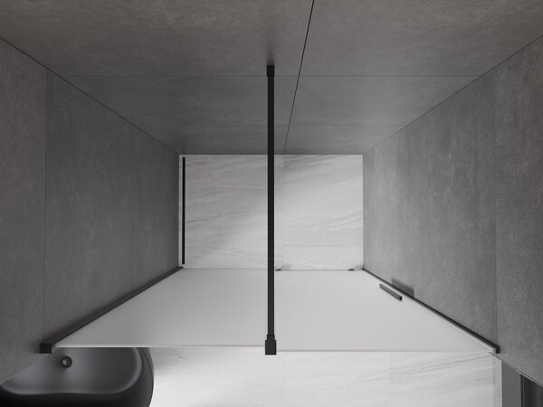 Mexen Velar, tolózuhanyajtó nyitáshoz 130 cm, 8 mm-es matt üveg, fekete matt, 871-130-000-31-70