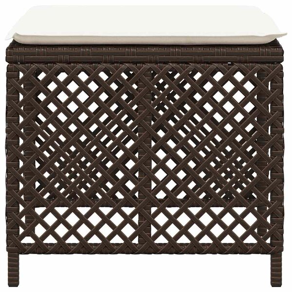 4 db barna polyrattan kerti szék párnával 41 x 41 x 36 cm