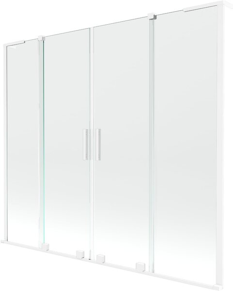 Mexen Velar L Duo kádparaván, 2-szárnyú tolható, 180 x 150 cm, átlátszó, fehér - 896-180-003-02-20