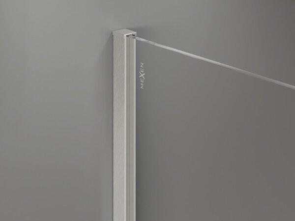 Mexen, Mexen Kioto-X zuhanyfal 50 x 200 cm, grafitszürke 10 mm, matt nikkel - 800-050-101-97-40-X