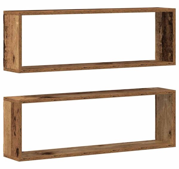 Falpolcok Falra szerelhető 2 db Öreg fa 80 x 15 x 26 cm
