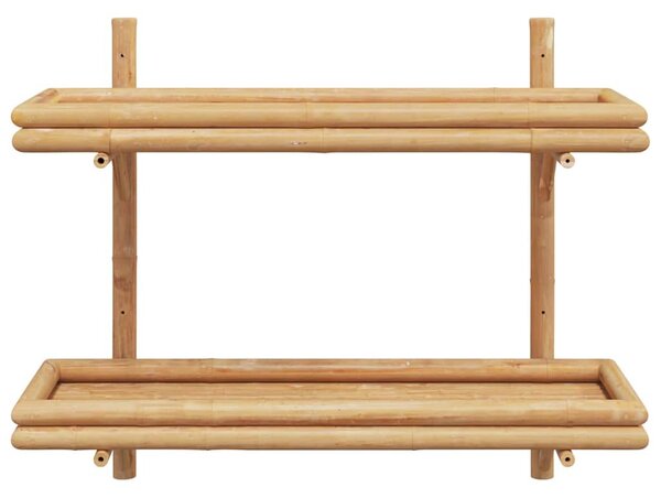 Falpolc polcokkal tárolóval Barna 75 x 26 x 60 cm bambusz