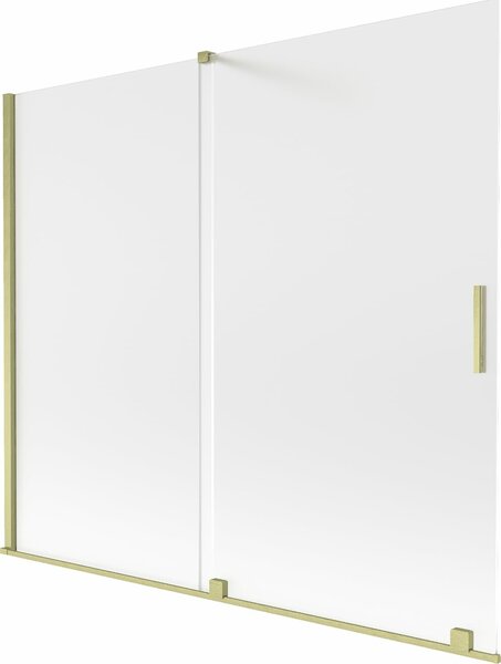 Mexen Velar fürdőszobai tolóajtó 2 szárnyú, 180 x 150 cm, deres, arany kefe - 896-180-000-31-55