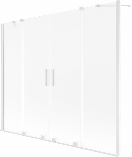 Mexen Velar Duo kétszárnyú toló kádparaván 180 x 150 cm, matt, fehér - 896-180-000-32-20