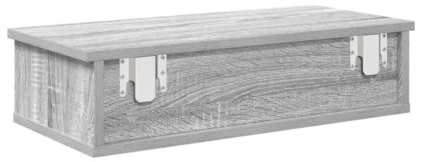 Falipolc fiókokkal szürke sonoma 60x28x15 cm műszaki fa