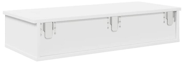 Falipolc fiókokkal fehér 80x34x17 cm műszaki fa