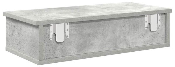 Falipolc fiókokkal betonszürke 60x28x15 cm műszaki fa