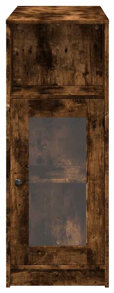 Füstös tölgy szerelt fa bárasztal tárolókkal 101x40x103,5 cm