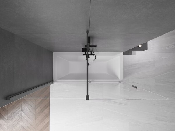 Mexen Velar 2 szárnyú, tolható zuhanyfal 180 x 150 cm, átlátszó, gun metal - 896-180-000-01-95