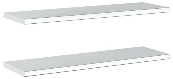 2 db ezüstszínű rozsdamentes acél fali polc 100 x 30 cm