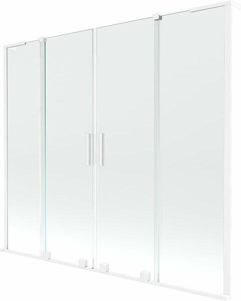 Mexen Velar L Duo kádparaván két tolóajtós 170 x 150 cm, átlátszó, fehér - 896-170-003-02-20