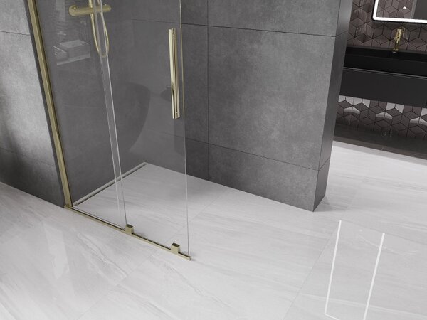 Mexen Velar, tolóajtó a nyílásba Walk-In 80 cm, 8 mm átlátszó üveg, arany fényes, 871-080-000-03-50