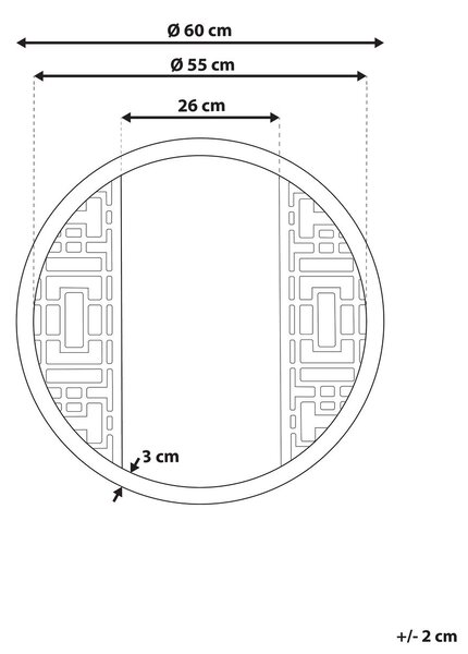 Falitükör FIRMINY 60 cm 60 cm Fenyőfa Világosbarna
