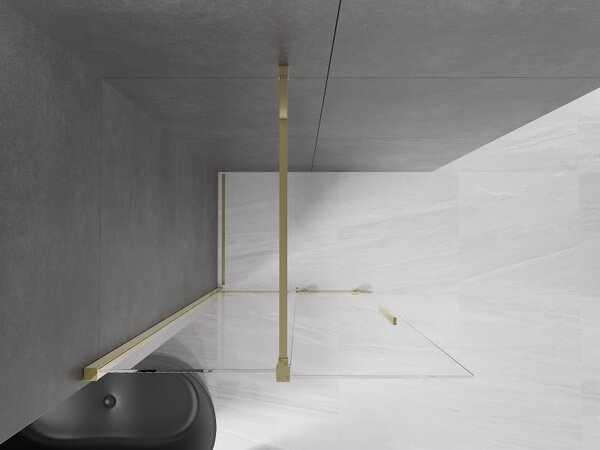 Mexen Velar, tolóajtó a nyílásba Walk-In 80 cm, 8 mm átlátszó üveg, arany fényes, 871-080-000-03-50