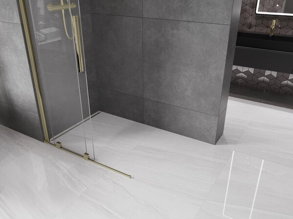Mexen Velar, tolóajtó a nyílásba Walk-In 80 cm, 8 mm átlátszó üveg, arany fényes, 871-080-000-03-50