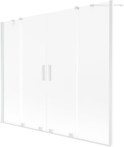 Mexen Velar Duo 2-szárnyú tolófürdő kádparaván 170 x 150 cm, fagyott, fehér - 896-170-000-32-20