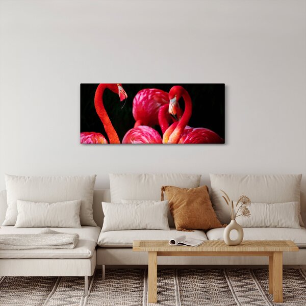 Vörös flamingók képe (120x50 cm)