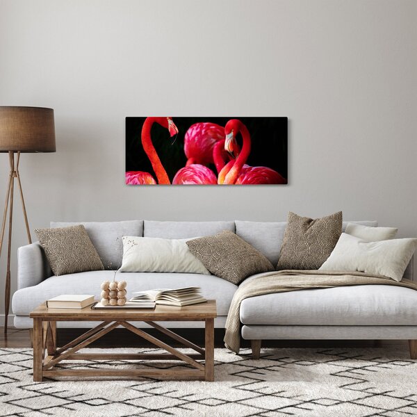 Vörös flamingók képe (120x50 cm)