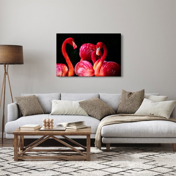 Vörös flamingók képe (90x60 cm)