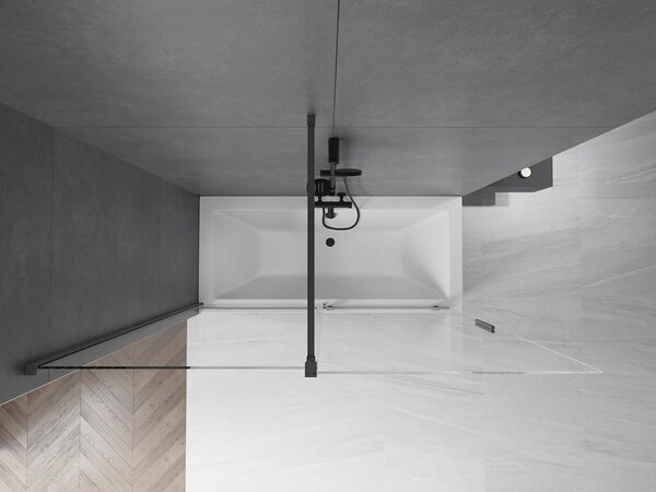 Mexen Velar 2-paneles, elhúzható zuhanyfal 170 x 150 cm, átlátszó, gun metal - 896-170-000-01-95