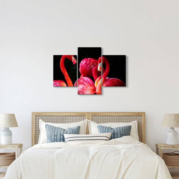 Vörös flamingók képe (90x60 cm)