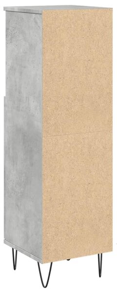 Betonszürke szerelt fa fürdőszobaszekrény 30 x 30 x 100 cm