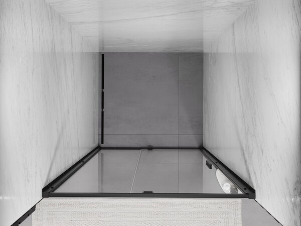 Mexen Exo, 1 szárnyú ajtó nyitáshoz 105x200 cm, 6mm átlátszó üveg, fekete profil, 819-105-000-70-00