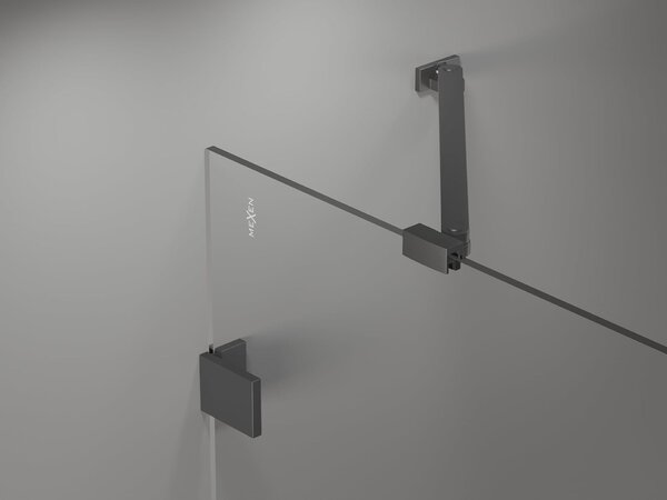 Mexen Lunar 1-szárnyú fürdőszobai paraván 60 x 150 cm, átlátszó, gun metal - 897-060-000-95-00