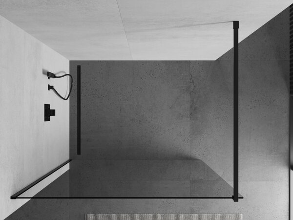 Mexen Kioto zuhanyparaván WALK-IN 8mm, 50x200 cm, átlátszó üveg / fekete profil, 800-050-101-70-00