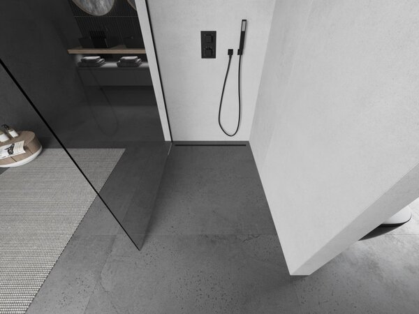 Mexen Kioto zuhanyparaván WALK-IN 8mm, 50x200 cm, átlátszó üveg / fekete profil, 800-050-101-70-00