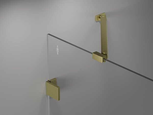 Mexen Lunar kádparaván 2-részes bal 120 x 150 cm, átlátszó, arany csiszolt - 897-120-100-55-00-L
