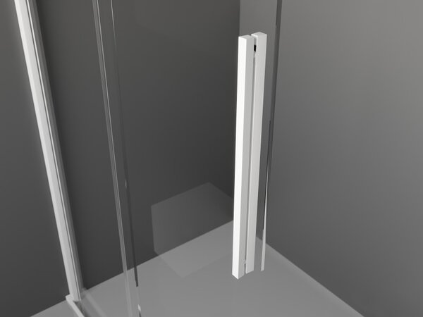 Mexen Velar, zuhany paraván tolóajtóval Walk-in 70 x 200 cm, 8mm szürke üveg, fehér matt, 871-070-000-43-20