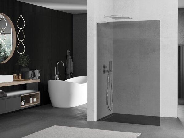 Mexen Kioto L, Walk-In zuhany paraván 70 x 200 cm, 8mm szürke üveg, króm profil, 800-070-103-01-40